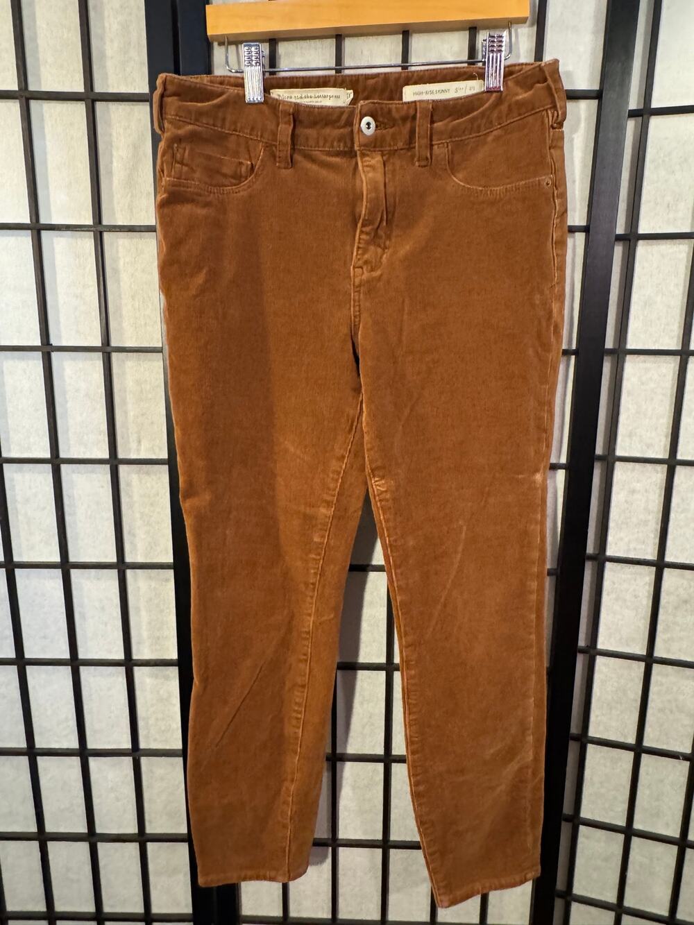 Anthropologie Pilcro and the Letterpress Brown Corduroy High-Rise Skinny Pants